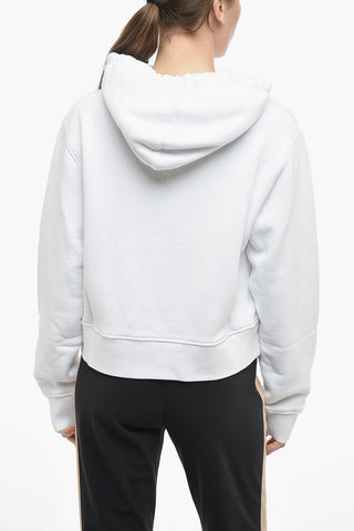Felpa Hoodie Bicolore con Strass