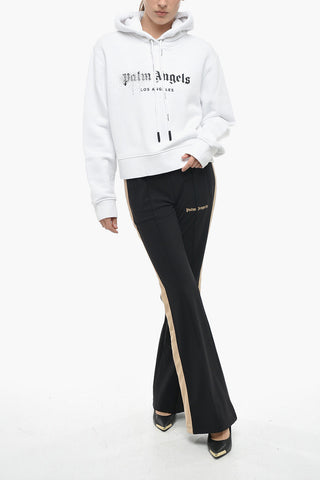 Felpa Hoodie Bicolore con Strass