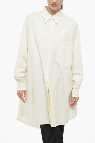 MM6 Oversized Cotton Shirt Dress with Breast-pocket