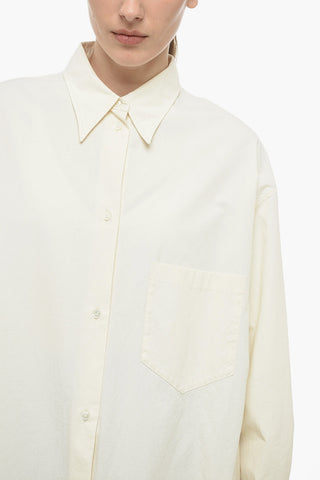 MM6 Oversized Cotton Shirt Dress with Breast-pocket