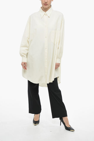 MM6 Oversized Cotton Shirt Dress with Breast-pocket