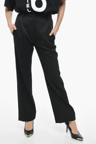 MM6 Wool Blend Straight Fit Pants with Belt Loops