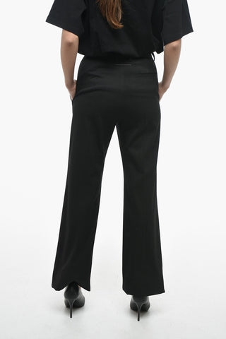 MM6 Pantaloni Straight Fit in Misto Lana con Passanti