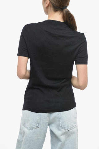 Short-sleeved Sweater with Double Crewneck