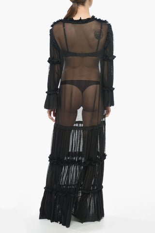 MM6 Mesh Maxidress with Ruffle Details