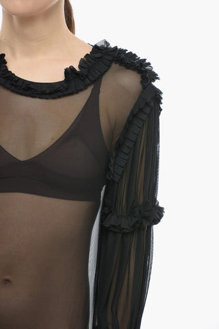 MM6 Mesh Maxidress with Ruffle Details