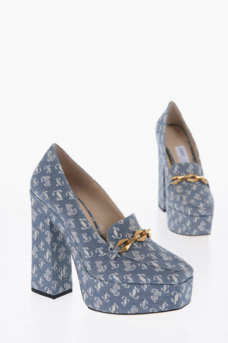 Decolleté DIAMOND TILDA in Denim con Monogram All-Over e Dettaglio Dorato Tacco 14cm