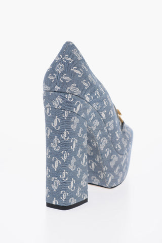 Decolleté DIAMOND TILDA in Denim con Monogram All-Over e Dettaglio Dorato Tacco 14cm