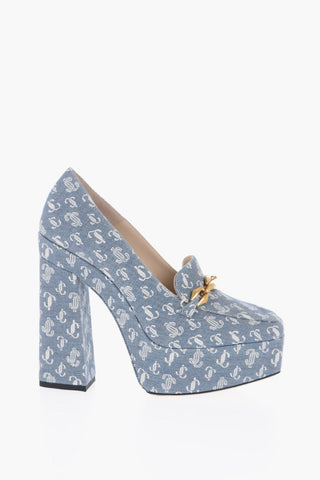 Decolleté DIAMOND TILDA in Denim con Monogram All-Over e Dettaglio Dorato Tacco 14cm