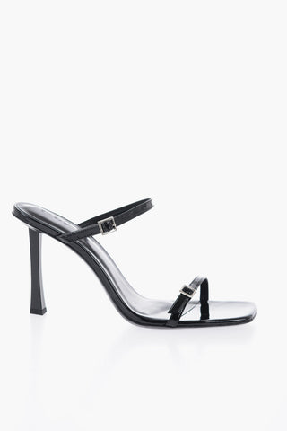 Patent Leather FLICK Double Buckle Sandals with Square Toe 9cm