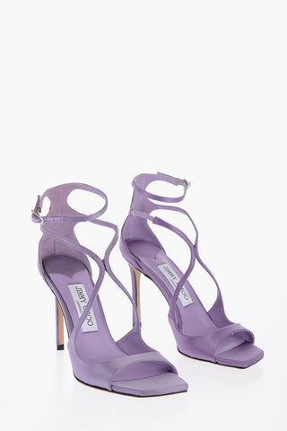 Satin AZIA Ankle-Strap Sandals Heel 9.5cm