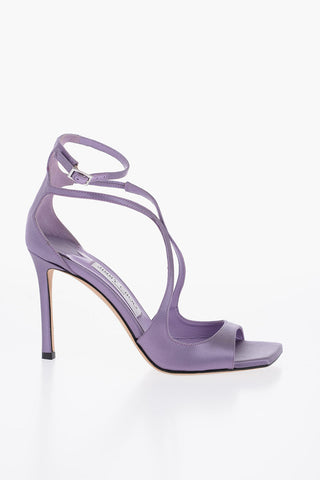 Satin AZIA Ankle-Strap Sandals Heel 9.5cm