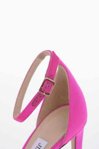 Leather and Fabric AVELINE Ankle-Strap Sandals with Maxi Bow 10cm