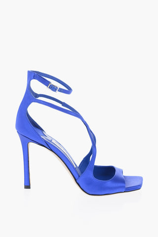 Satin AZIA Ankle-Strap Sandals Heel 9.5cm