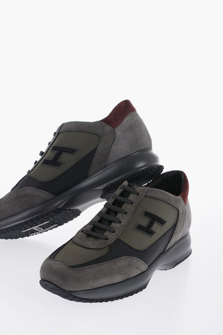 Suede and Fabric INTERACTIVE Low-Top Sneakers