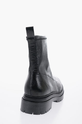 MICHAEL Faux Textured Leather COMET Ankle Boots 