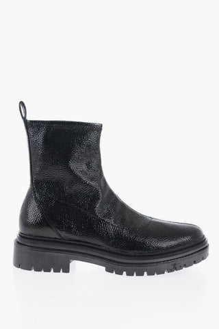 MICHAEL Faux Textured Leather COMET Ankle Boots 