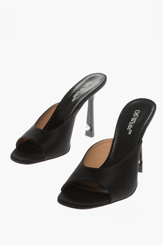 Solid Color Satin LOLLIPOP Mules with Bead Detail on the Heel 10cm
