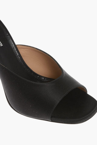 Solid Color Satin LOLLIPOP Mules with Bead Detail on the Heel 10cm