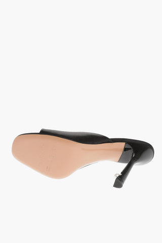 Solid Color Satin LOLLIPOP Mules with Bead Detail on the Heel 10cm