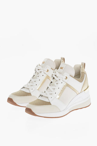 MICHAEL Lurex and Leather GEORGIE High-Top Sneakers with Golden Details
