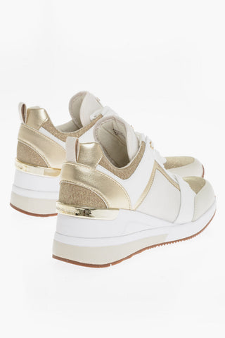 MICHAEL Lurex and Leather GEORGIE High-Top Sneakers with Golden Details