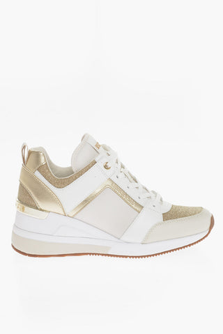 MICHAEL Lurex and Leather GEORGIE High-Top Sneakers with Golden Details