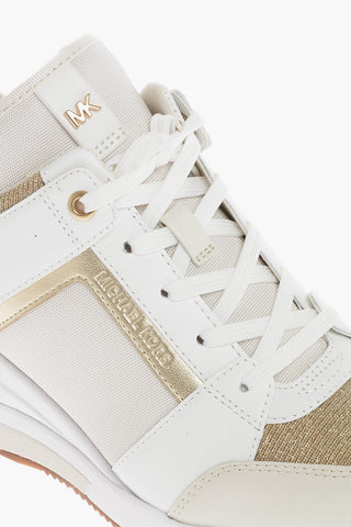 MICHAEL Lurex and Leather GEORGIE High-Top Sneakers with Golden Details