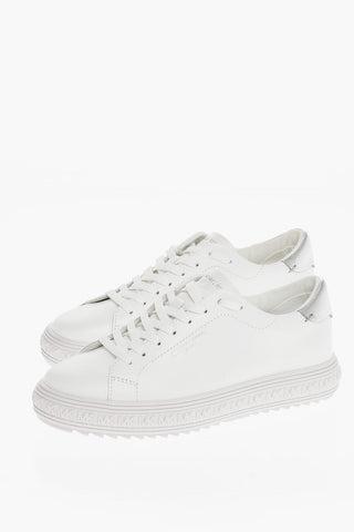 MICHAEL Leather GROVE Low-Top Sneakers with All Over Monogram on the Sole