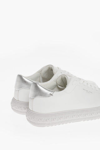 MICHAEL Leather GROVE Low-Top Sneakers with All Over Monogram on the Sole