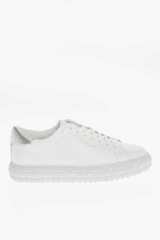MICHAEL Leather GROVE Low-Top Sneakers with All Over Monogram on the Sole