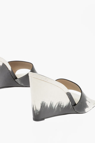 Square Toe Leather GAIA Sandals with Wedge 9cm