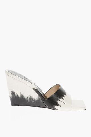 Square Toe Leather GAIA Sandals with Wedge 9cm