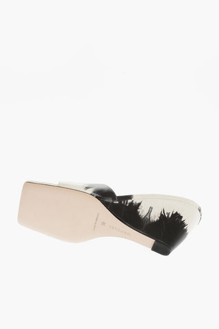 Square Toe Leather GAIA Sandals with Wedge 9cm