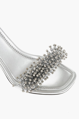 MICHAEL Metallic Leather LUCIA Lace-Up Sandal with Jewels Embellished 10cm