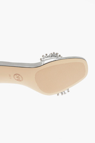 MICHAEL Metallic Leather LUCIA Lace-Up Sandal with Jewels Embellished 10cm