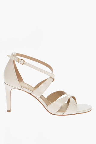 MICHAEL Leather KINSLEY Ankle Strap Sandals with Braided Bands 8cm
