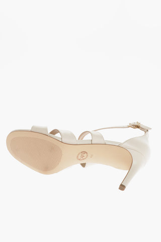 MICHAEL Leather KINSLEY Ankle Strap Sandals with Braided Bands 8cm