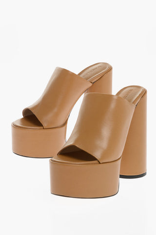 Solid Color Leather ELECTRA Sandals Heel 14cm