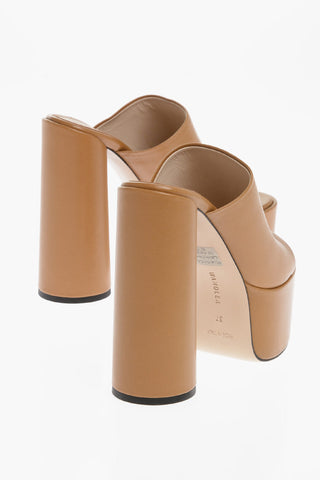 Solid Color Leather ELECTRA Sandals Heel 14cm