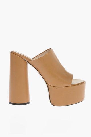 Solid Color Leather ELECTRA Sandals Heel 14cm
