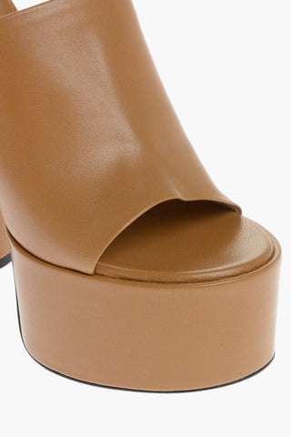 Solid Color Leather ELECTRA Sandals Heel 14cm