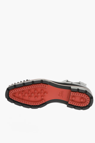 Leather NO PENNY FLAT Chelsea Booties with Studs on the Toe