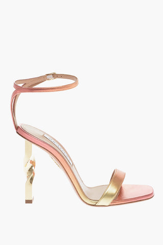Degradè Effect Metallic Leather TWIST Ankle-Strap Sandals with Sculptural Heel 10.5cm