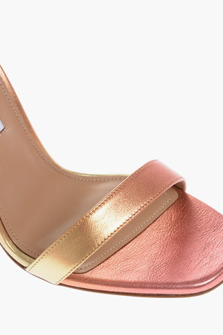 Degradè Effect Metallic Leather TWIST Ankle-Strap Sandals with Sculptural Heel 10.5cm