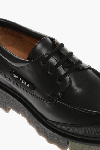 Leather Derby Shoes with Sponge Effect Sole