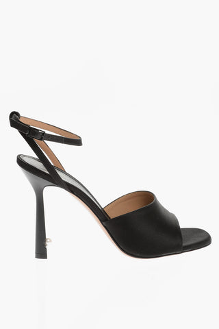 Satin LOLLIPOP Ankle-Strap Sandals with Bead Detail on the Heel 11cm
