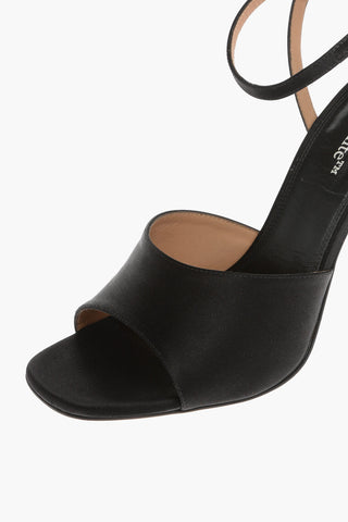 Satin LOLLIPOP Ankle-Strap Sandals with Bead Detail on the Heel 11cm