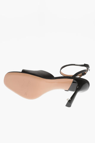 Satin LOLLIPOP Ankle-Strap Sandals with Bead Detail on the Heel 11cm