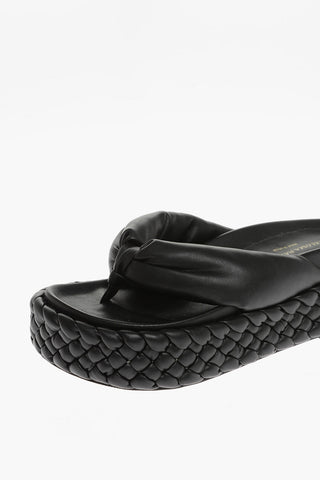 Faux Leather HENRY Thong Sandals with Platform 4.5cm